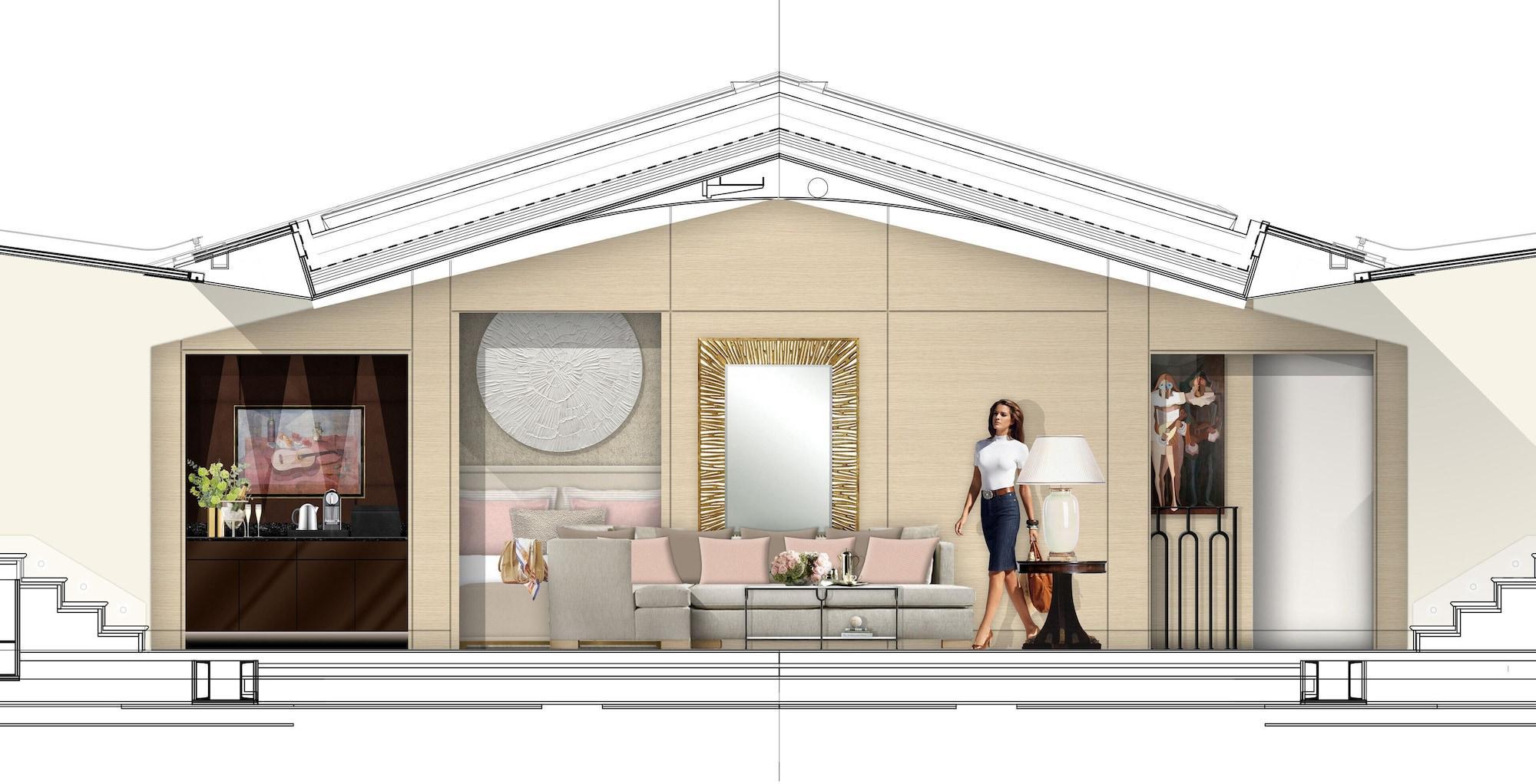 호텔 자허 잘츠부르크 외부 사진 A section of a proposed penthouse apartment